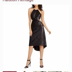 Halston Heritage Sequin High-Low Dress